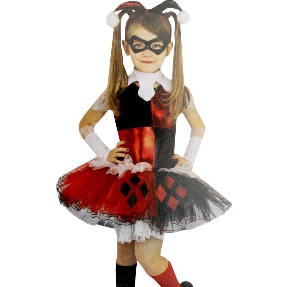 Rubies Harley Quinn Girls S Halloween Costume Skirt Tutu Dress Red Black 4+ Year